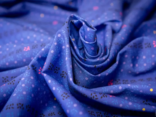 Tissu motif "Tictac Indigo"