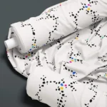 Tissu motif "Corail Multinoir"