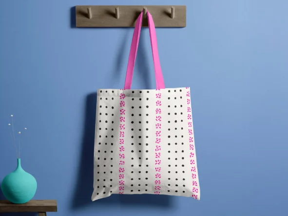 Tissu motif "Tictac Rose Blanche"