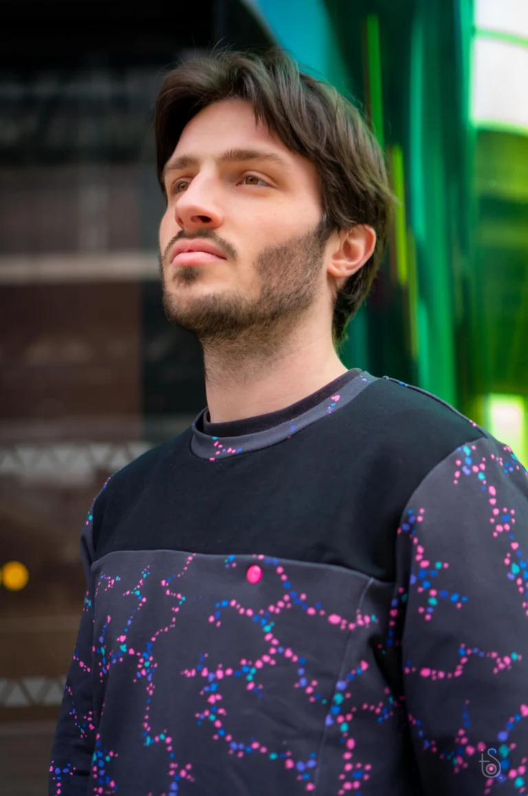 Corail Pois Pois en French Terry