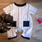 Tissu motif "Tictac Multinoir"