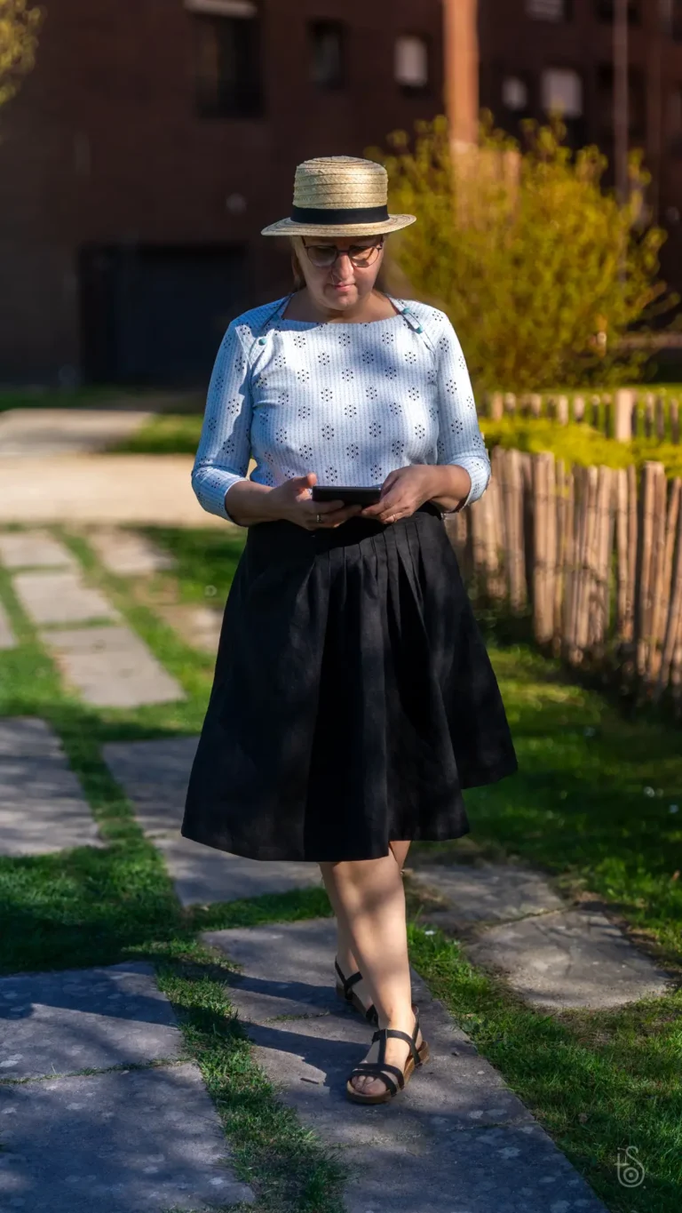 Top Brönte en motif Lozange sur jersey de coton