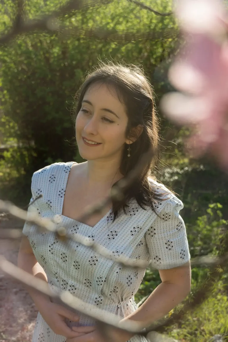 Robe Sedavi en Lozanghe Turquoise sur satin de coton