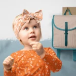 Tissu imprimé Guimauve Mandarine