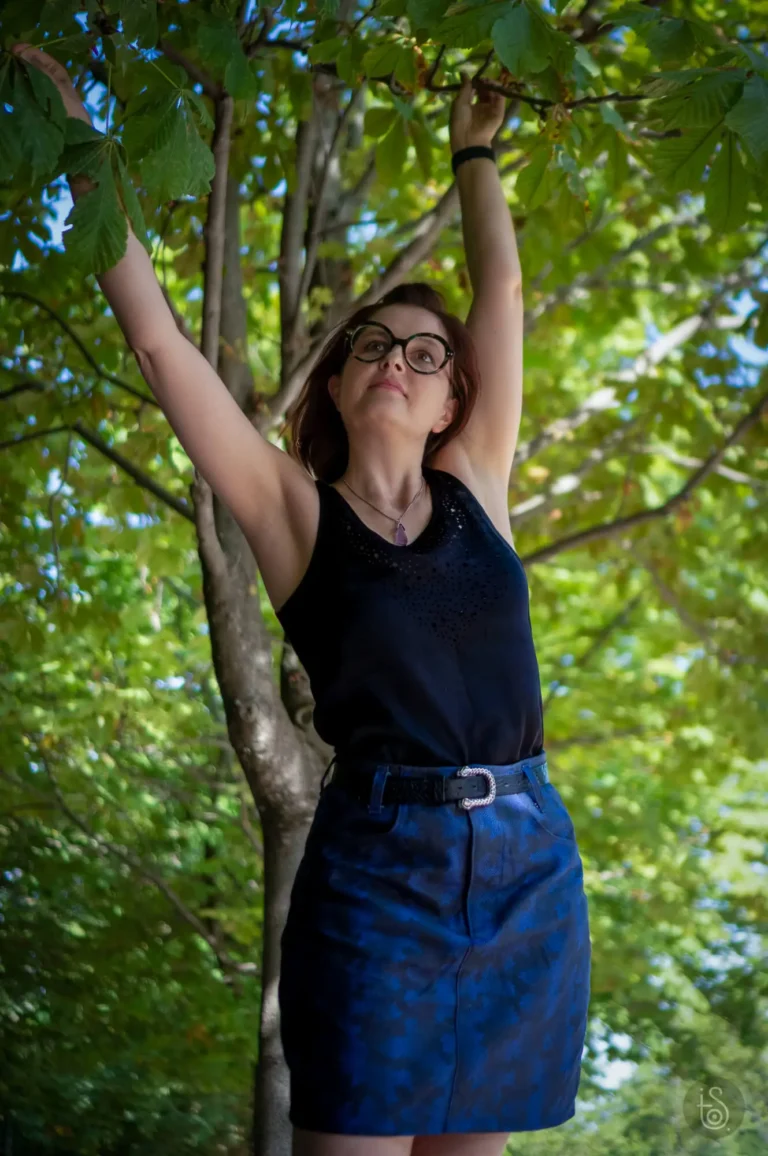 Jupe Jade en toile Panama imprimé Corail Ultraviolet