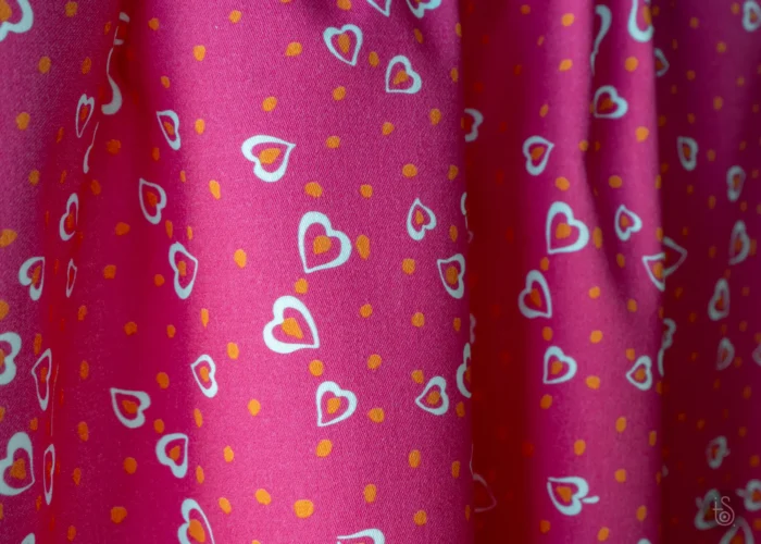 Tissu imprimé Guimauve Framboise – Image 2