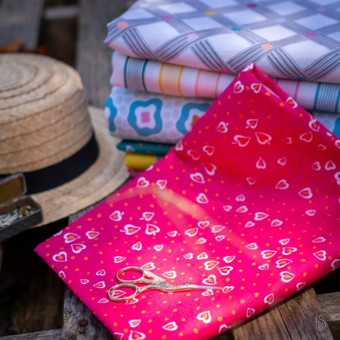 Tissu imprimé Guimauve Framboise – Image 9