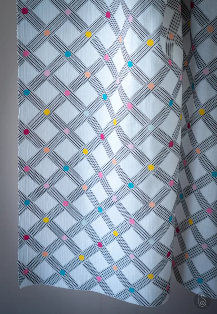 Tissu imprimé Gaufrette Confettis Réglisse – Image 11