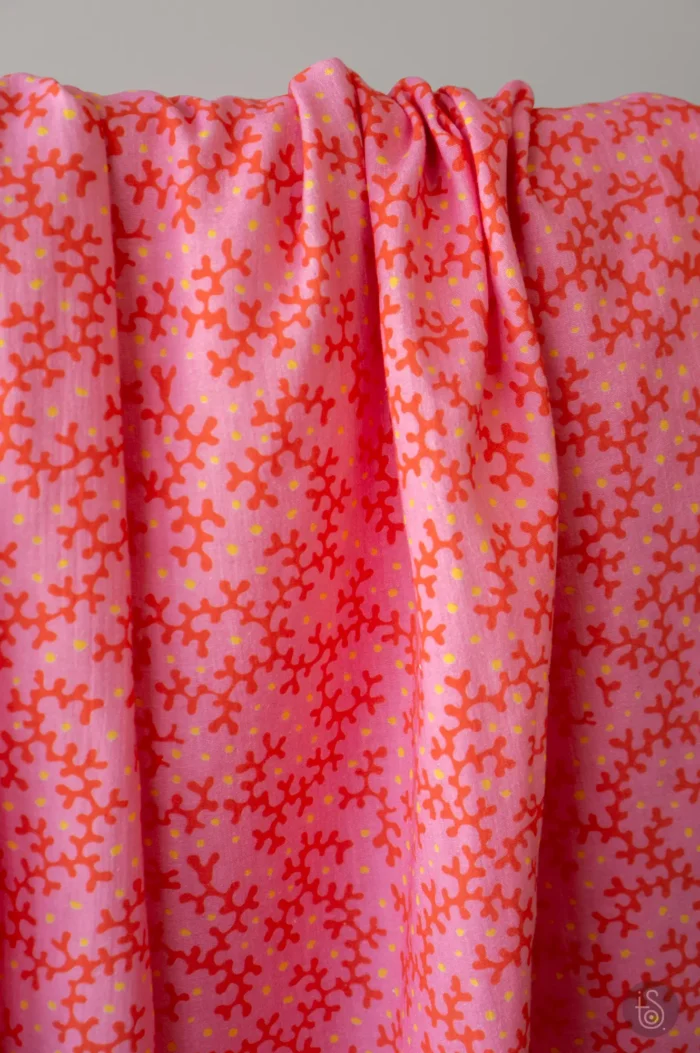 Tissu imprimé Meringue Fraise Mandarine – Image 2