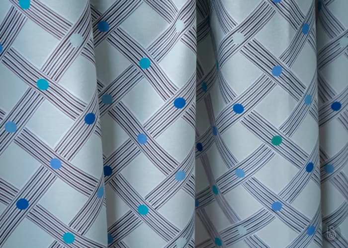 Tissu imprimé Gaufrette Menthe Cassis – Image 6