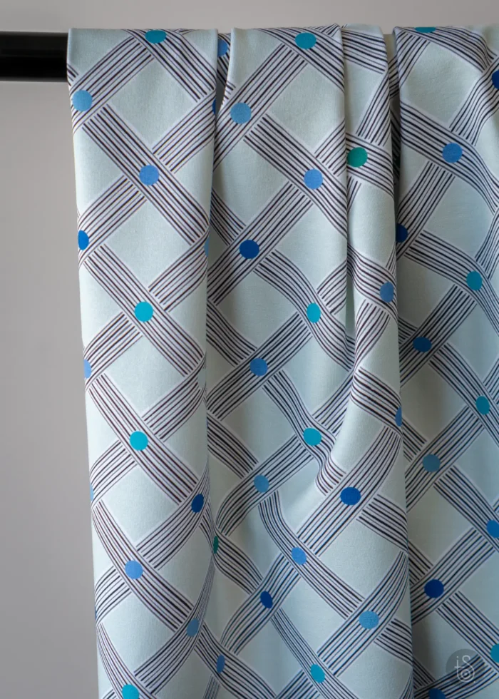 Tissu imprimé Gaufrette Menthe Cassis – Image 8
