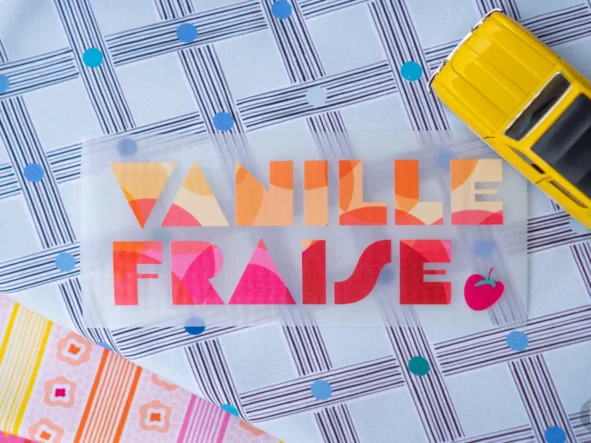 Transfert textile "Vanille-Fraise"